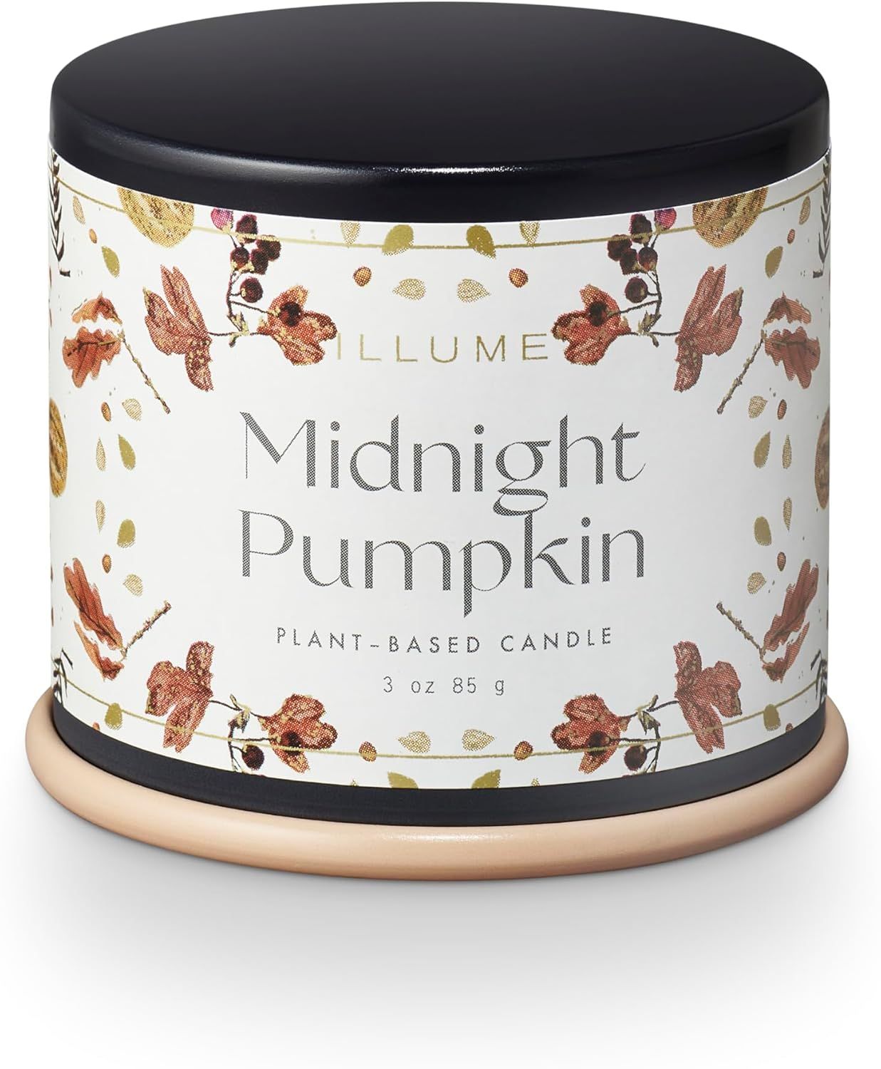 Midnight Pumpkin Scented Black Tin Candle, 3 oz