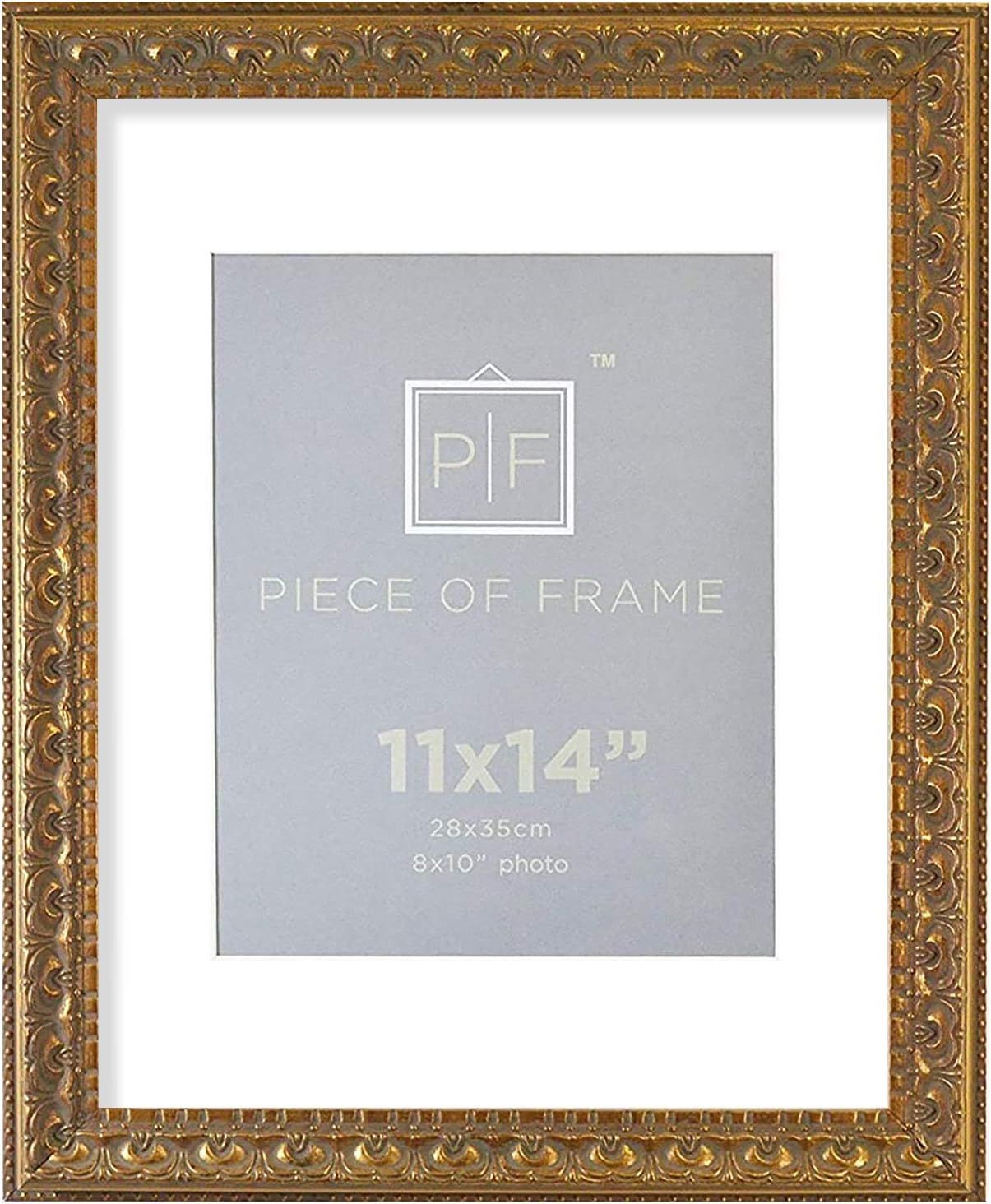 Bronze Ornate 11x14 Wall Photo Frame with White Mat