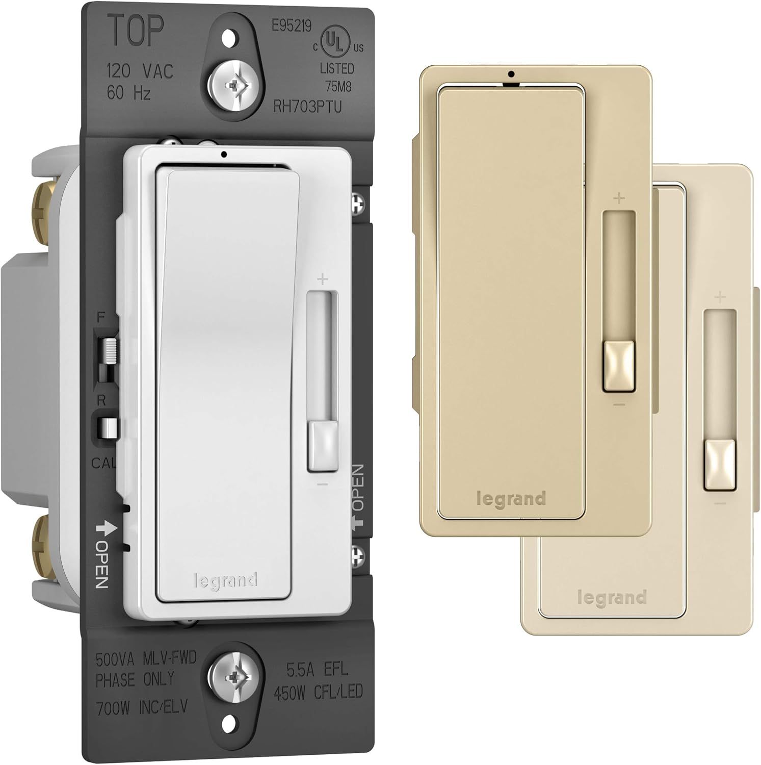 Legrand Multicolored Smart Slide Dimmer Switch with LED Locator