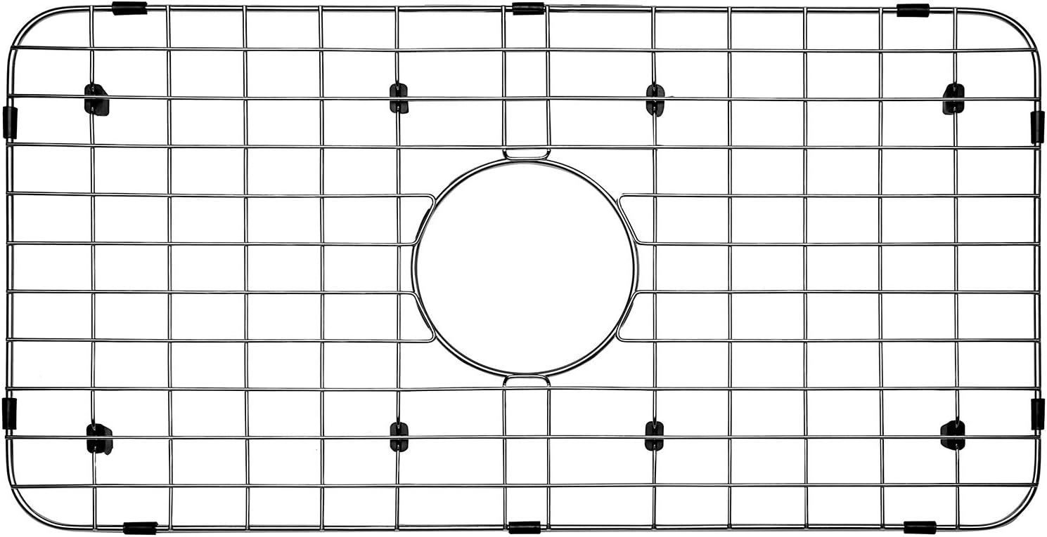 Stainless Steel Center Drain Sink Grid with Protective Bumpers