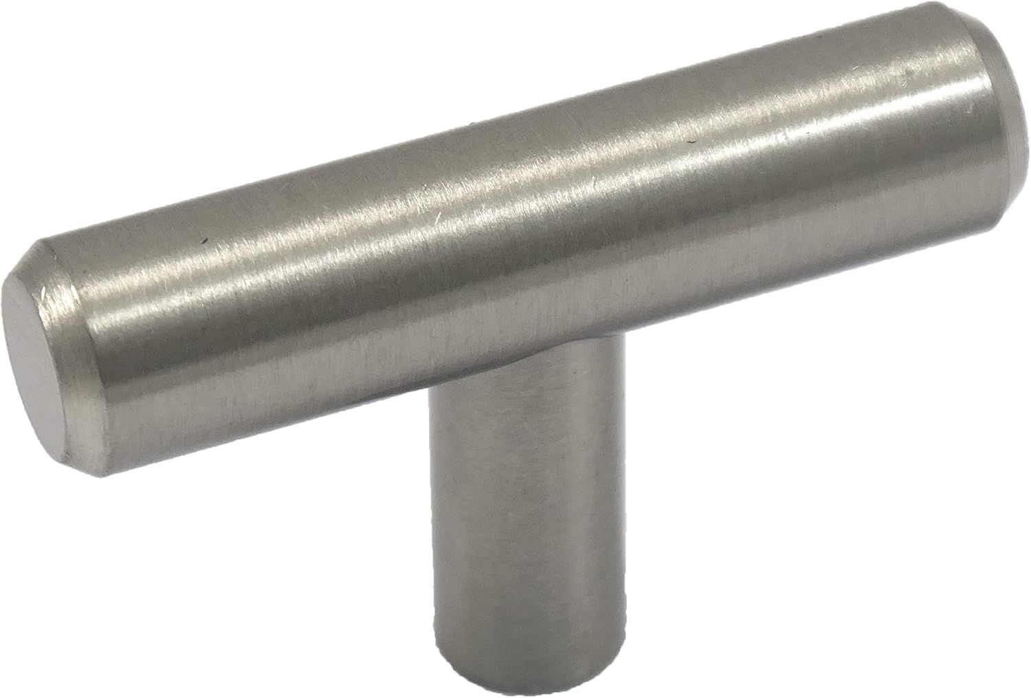 Brushed Satin Nickel T-Shaped Cabinet Knob with Mounting Hardware