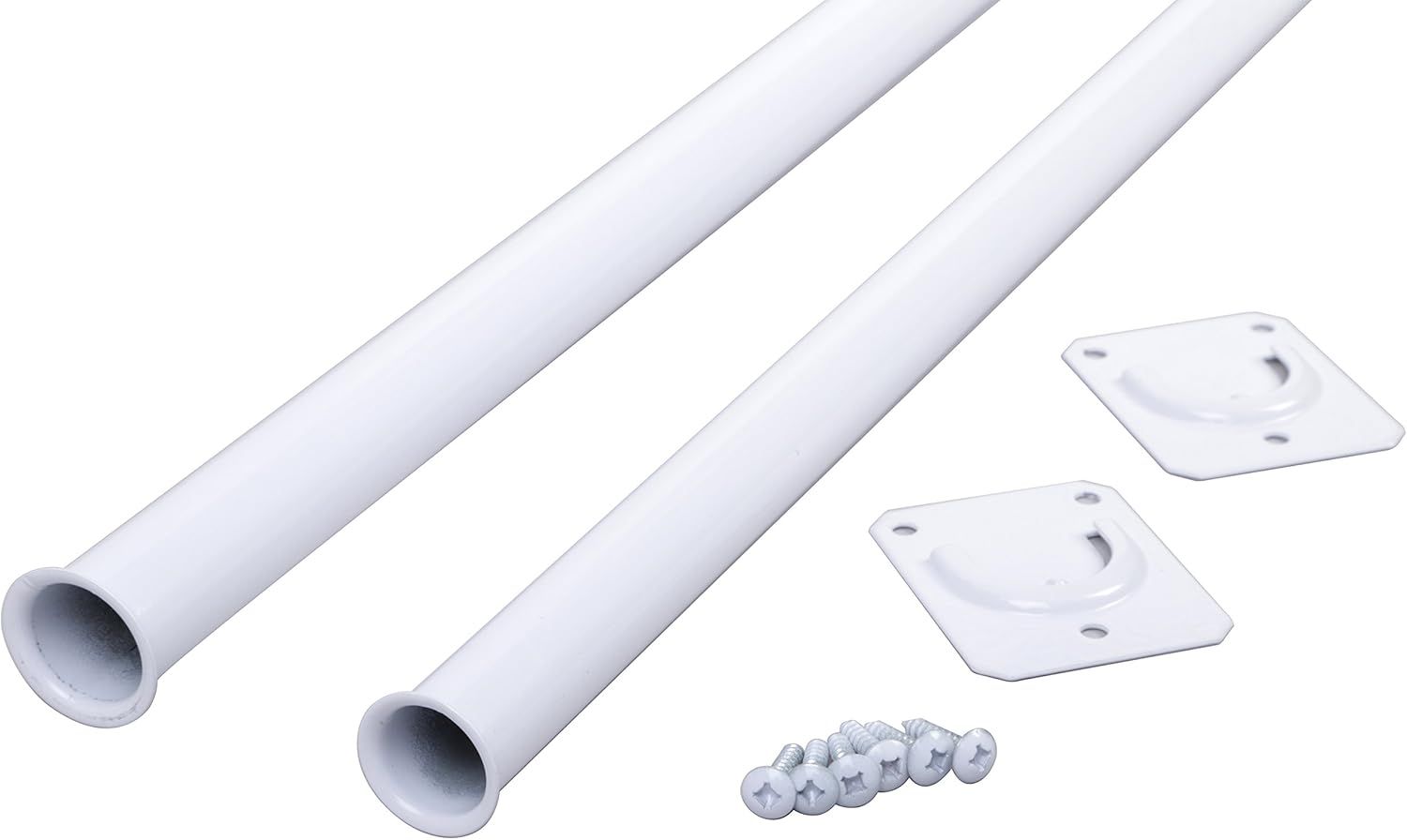 White Heavy Duty Adjustable Closet Rod, 30-48 Inch