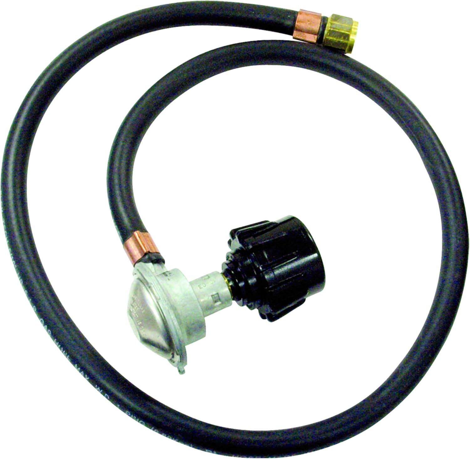 3 ft Black Propane Gas Regulator Hose with 3/8" MIP and 5/8" Thread