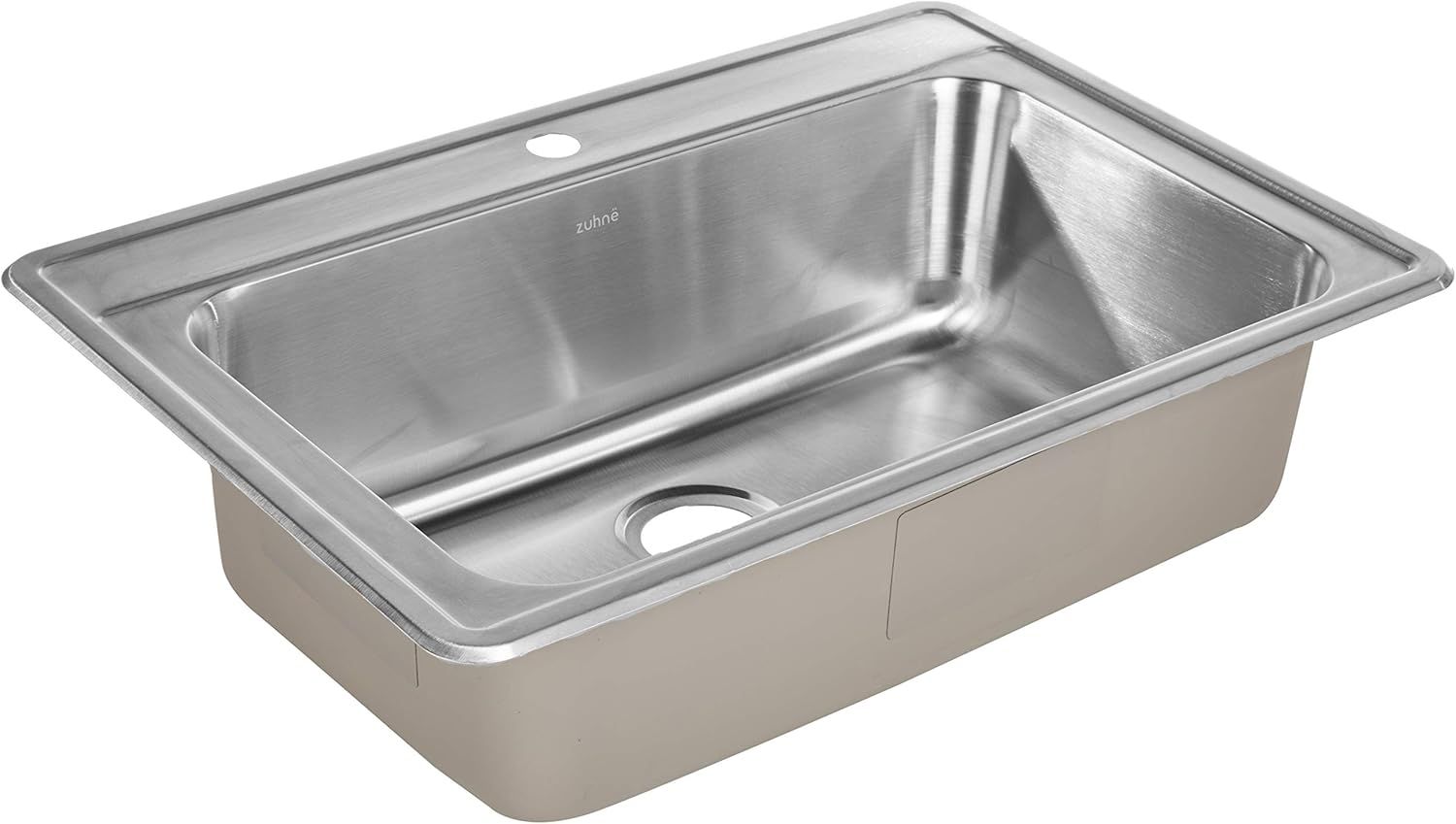 33x22 Brushed Stainless Steel Single Bowl Kitchen Sink