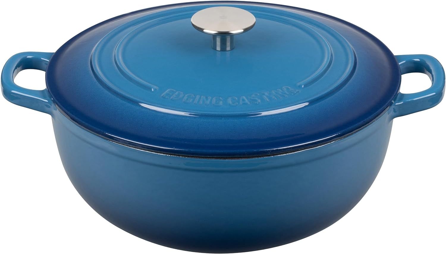 Slate Blue Enameled Cast Iron 5 Quart Dutch Oven with Lid