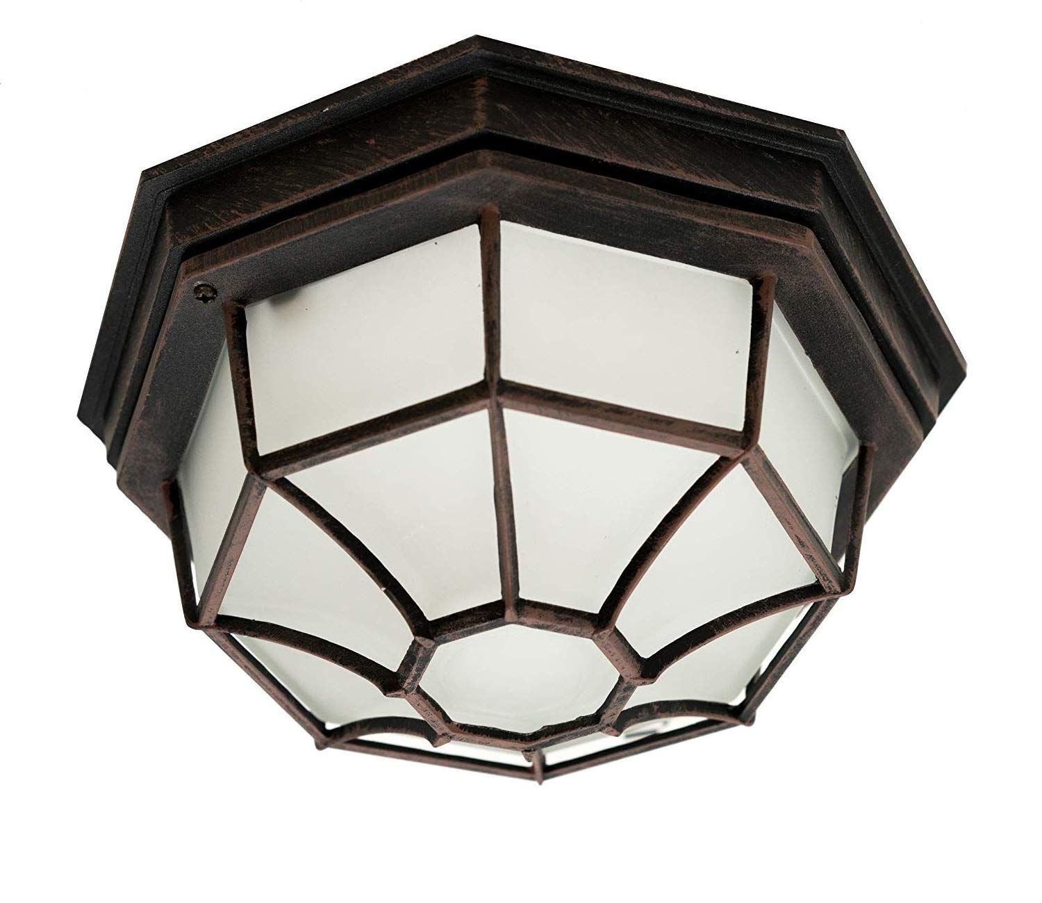 Contemporary White Glass 11" Flush-Mount Ceiling Light
