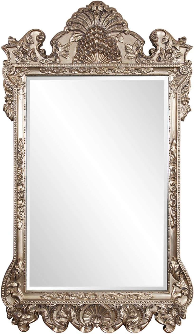 Ornate Antique Silver Full Length Rectangular Mirror