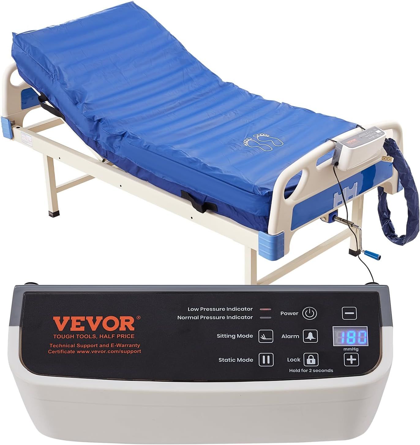 Blue Nylon TPU Dual-Layer Alternating Pressure Mattress with Electric Pump