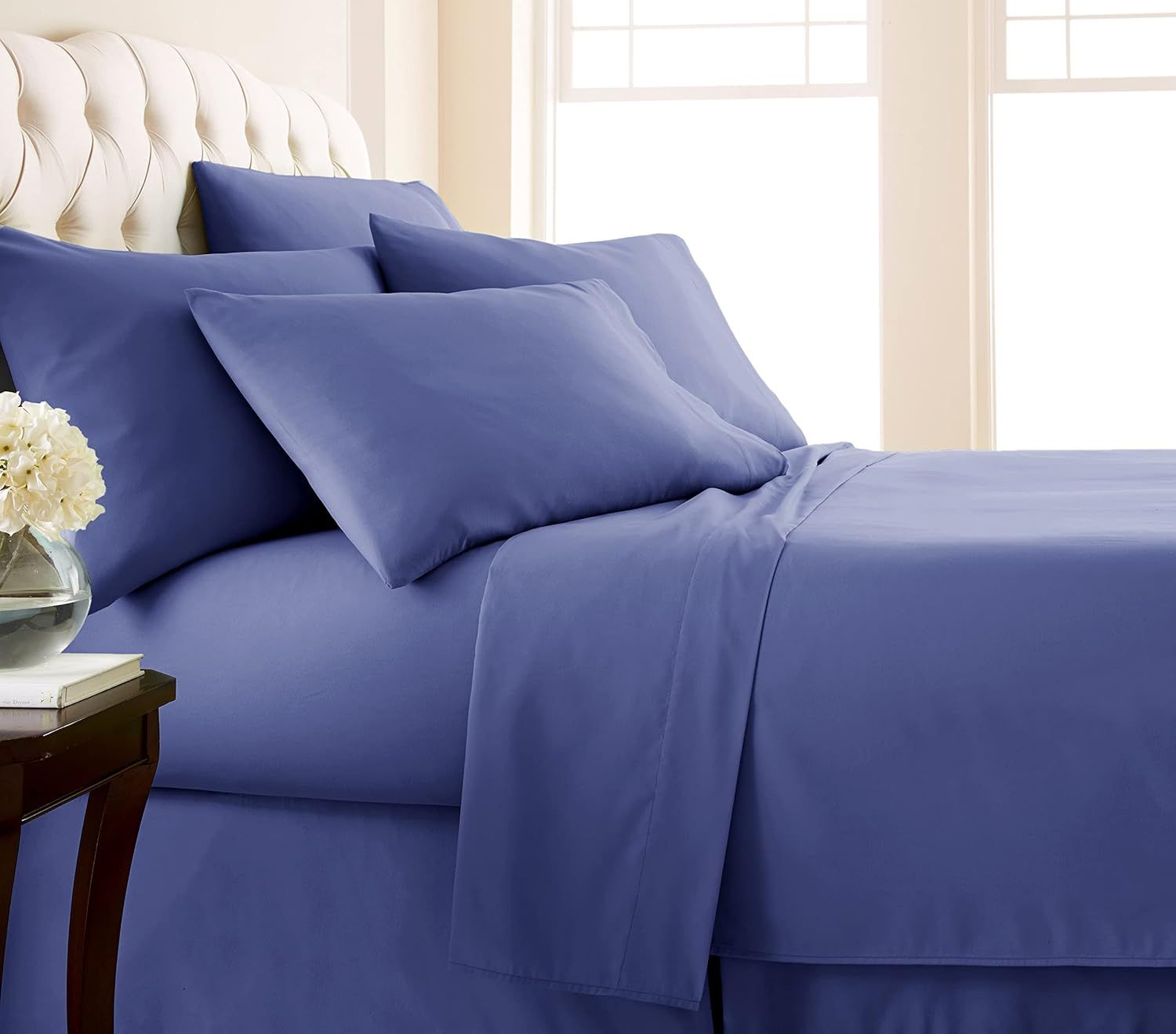 Denim Blue Full Deep Pocket Microfiber Sheet Set