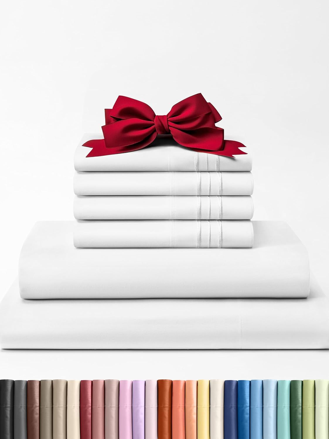 King White Microfiber Deep Pocket Sheet Set