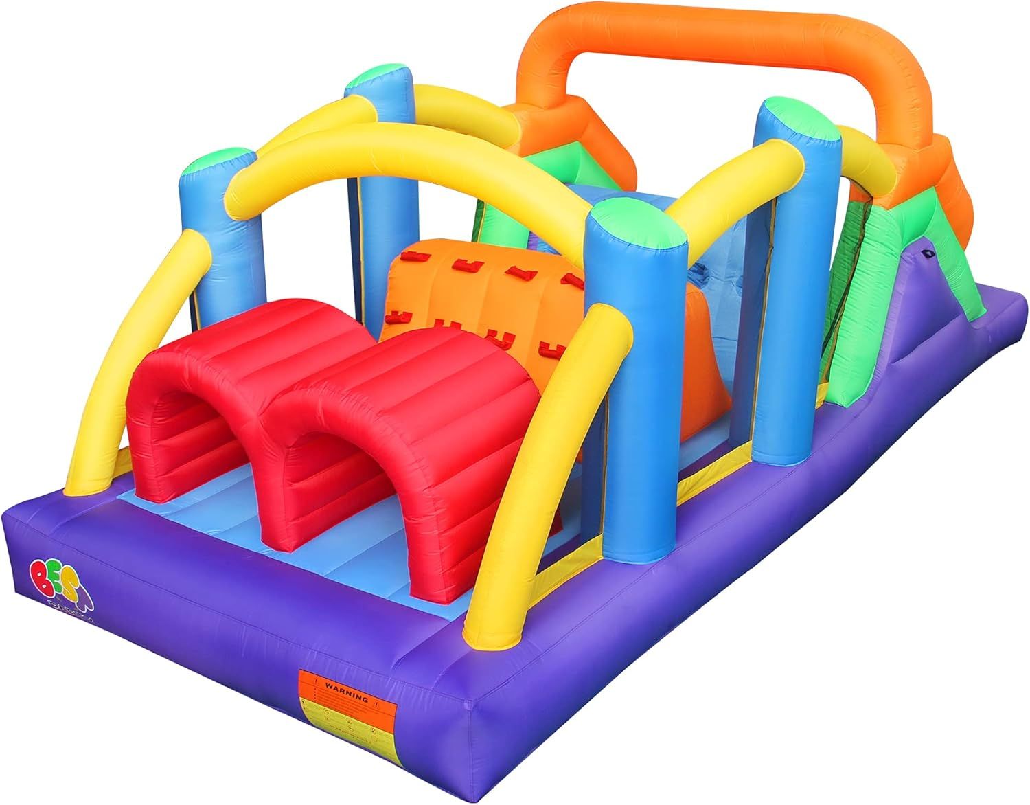 Colorful Inflatable Obstacle Course Bounce House with Slide