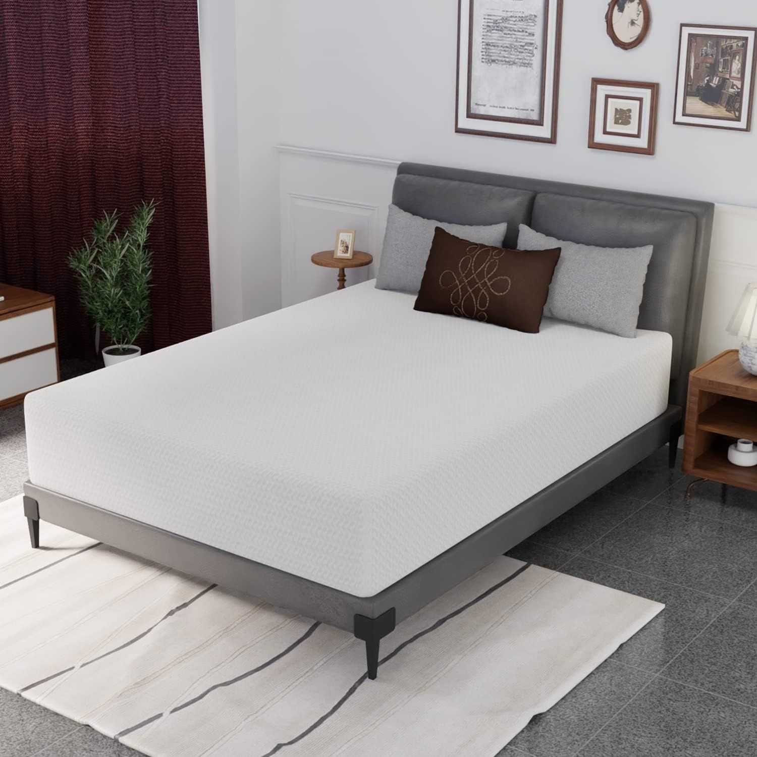 Full 12-Inch White Gel Memory Foam Mattress