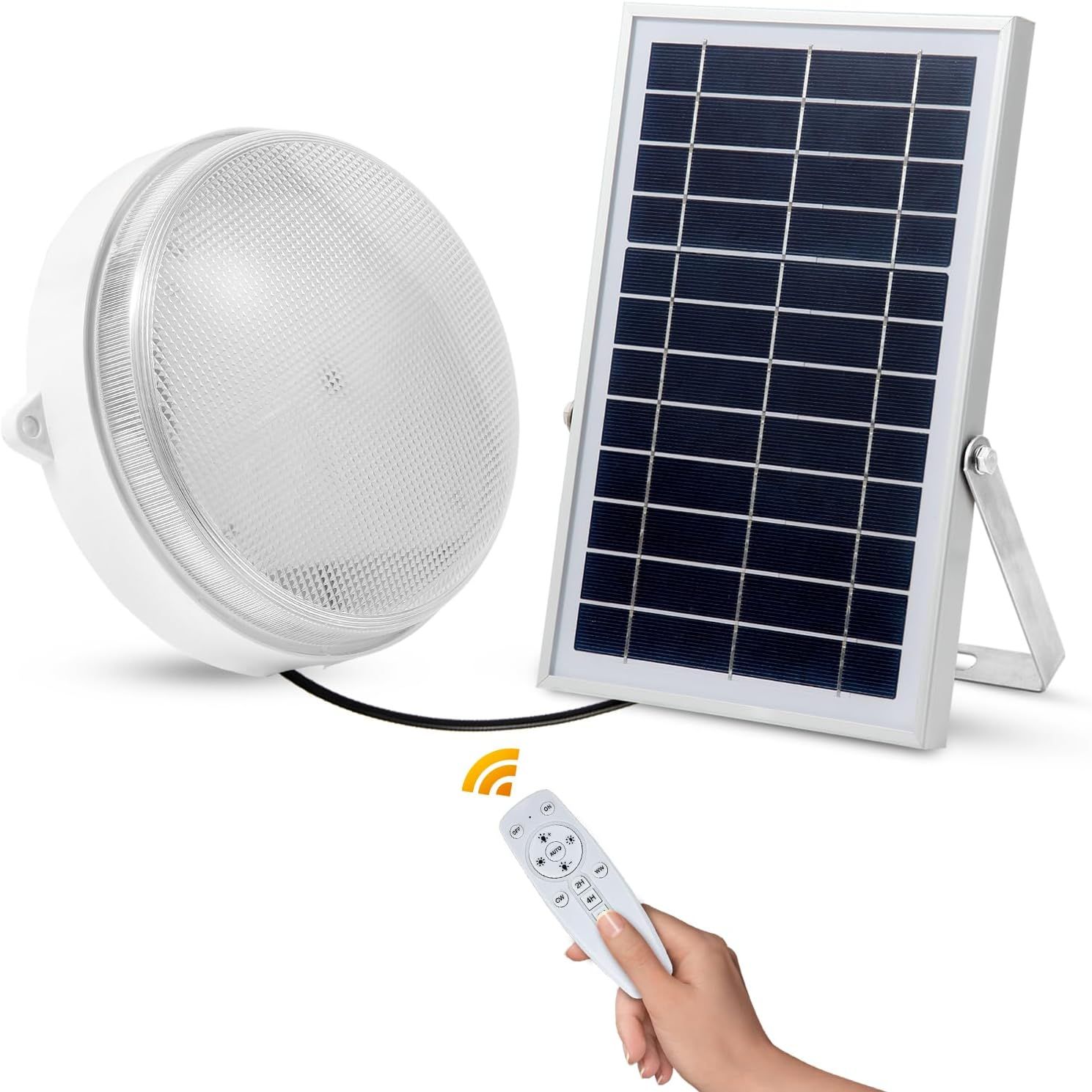 White Solar LED Ceiling Light with Remote Control