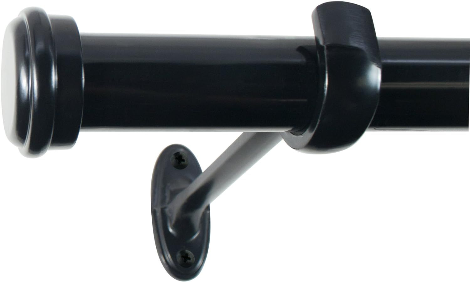 Espresso Adjustable Single Curtain Rod with Finial, 18-36 Inch