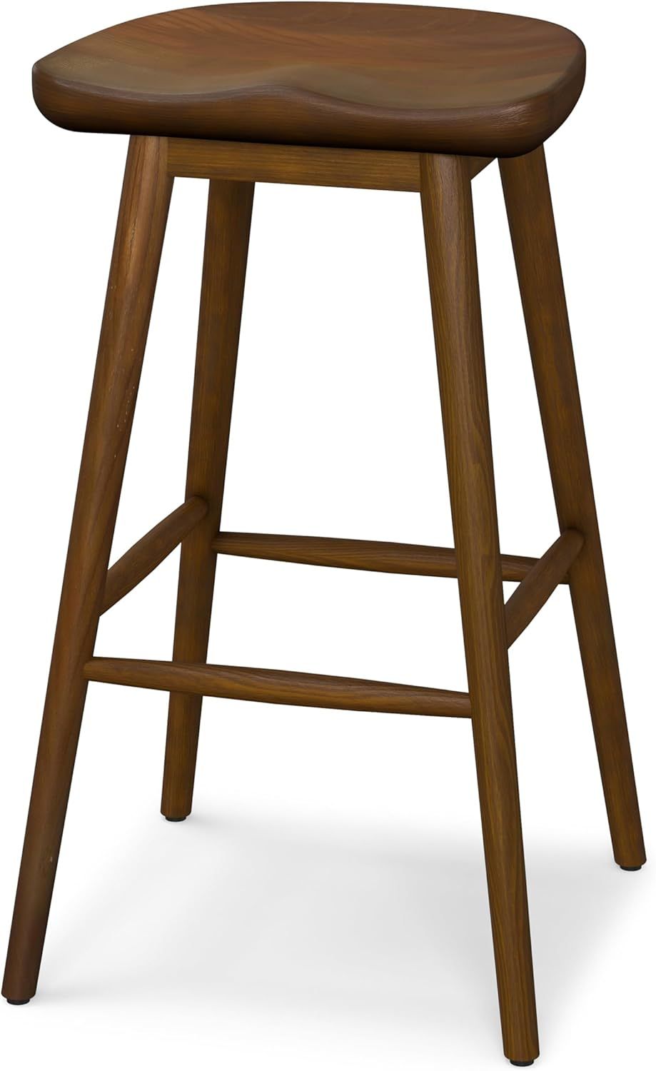 Teagan Dark Walnut 30" Backless Wood Bar Stool