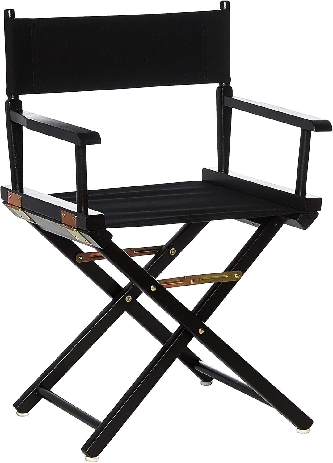 Black Solid Wood Director's Chair with Canvas Seat