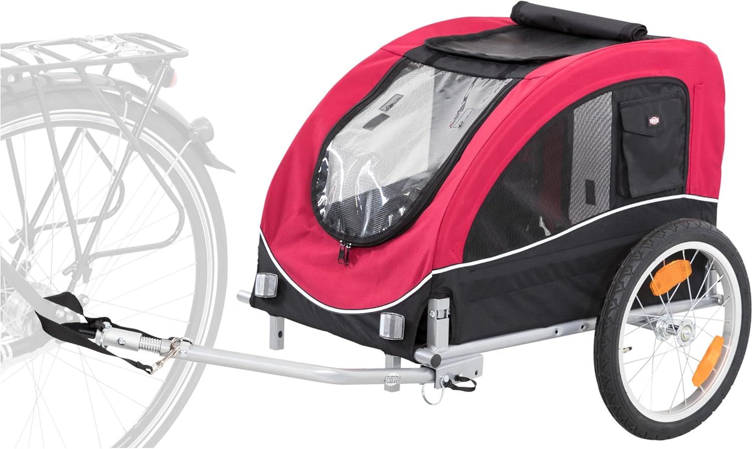 Red and Black Medium Dog Bike Trailer and Stroller