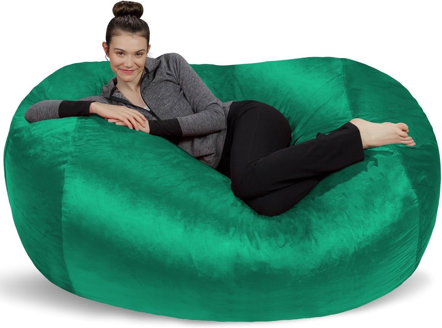 XL Royal Blue Microsuede Memory Foam Bean Bag Lounger