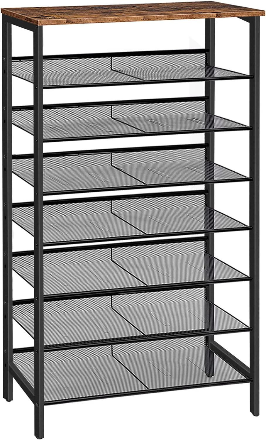 Industrial 8-Tier Adjustable Metal Shoe Rack