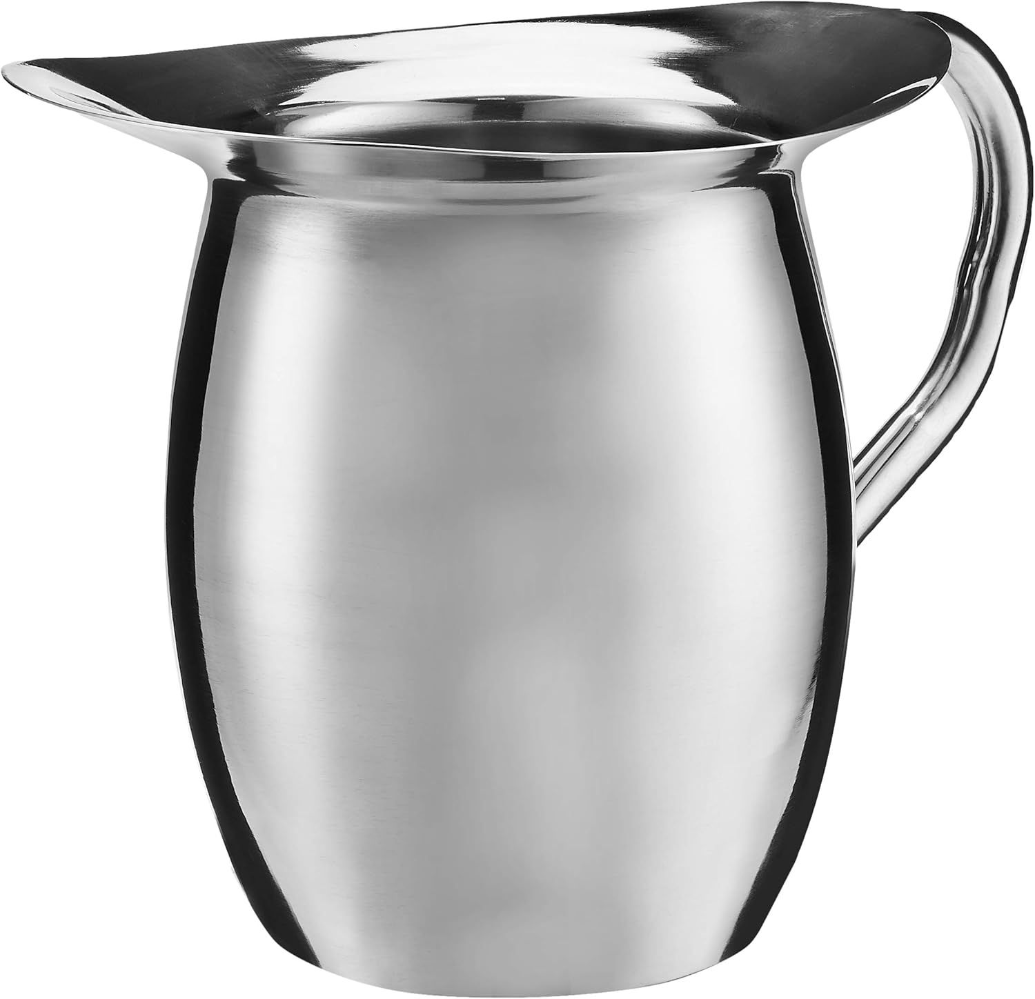 Silver Stainless Steel 96 oz Bell Pitcher with Mirror Finish