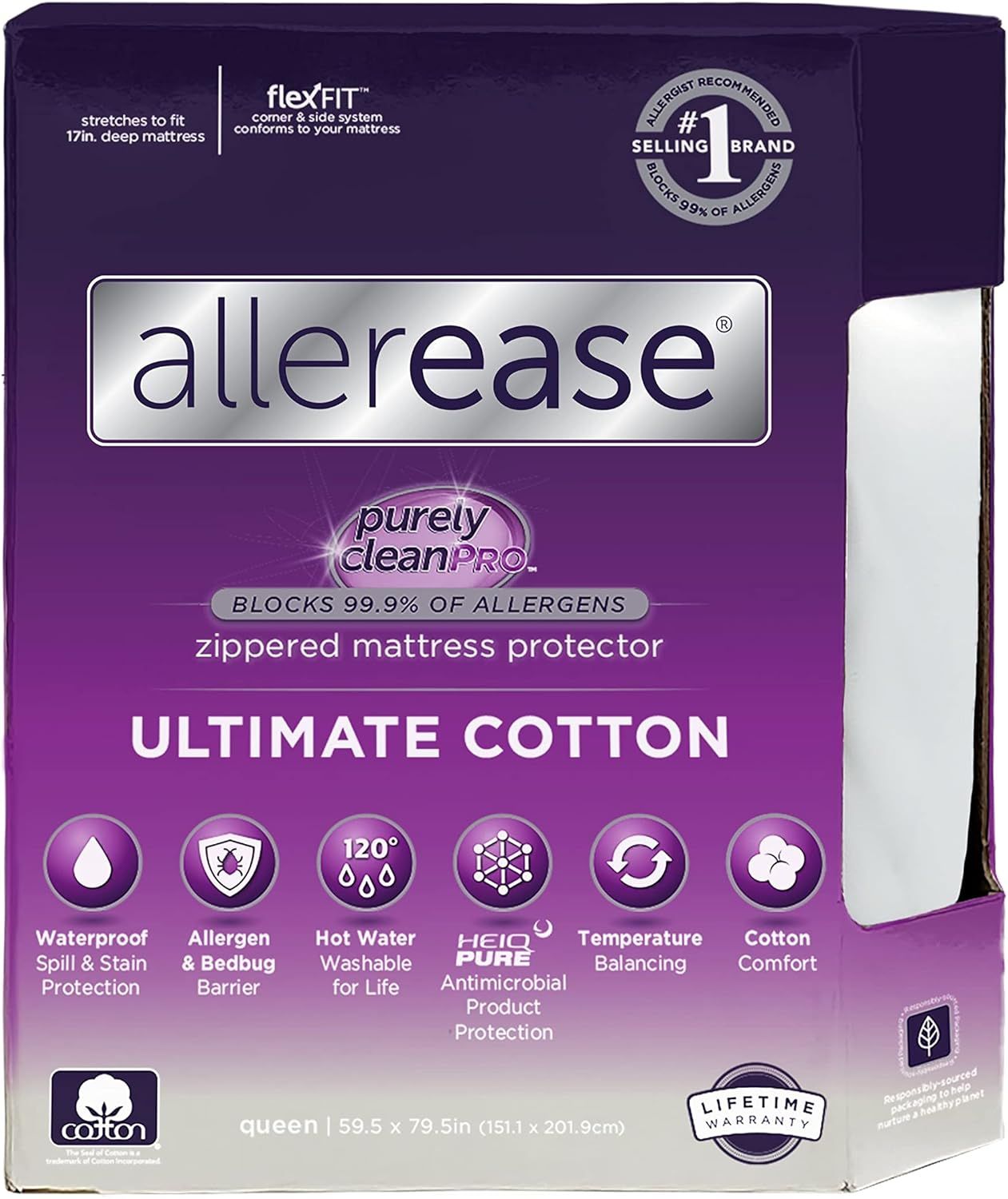 Ultimate Cotton Queen Waterproof Zippered Mattress Protector