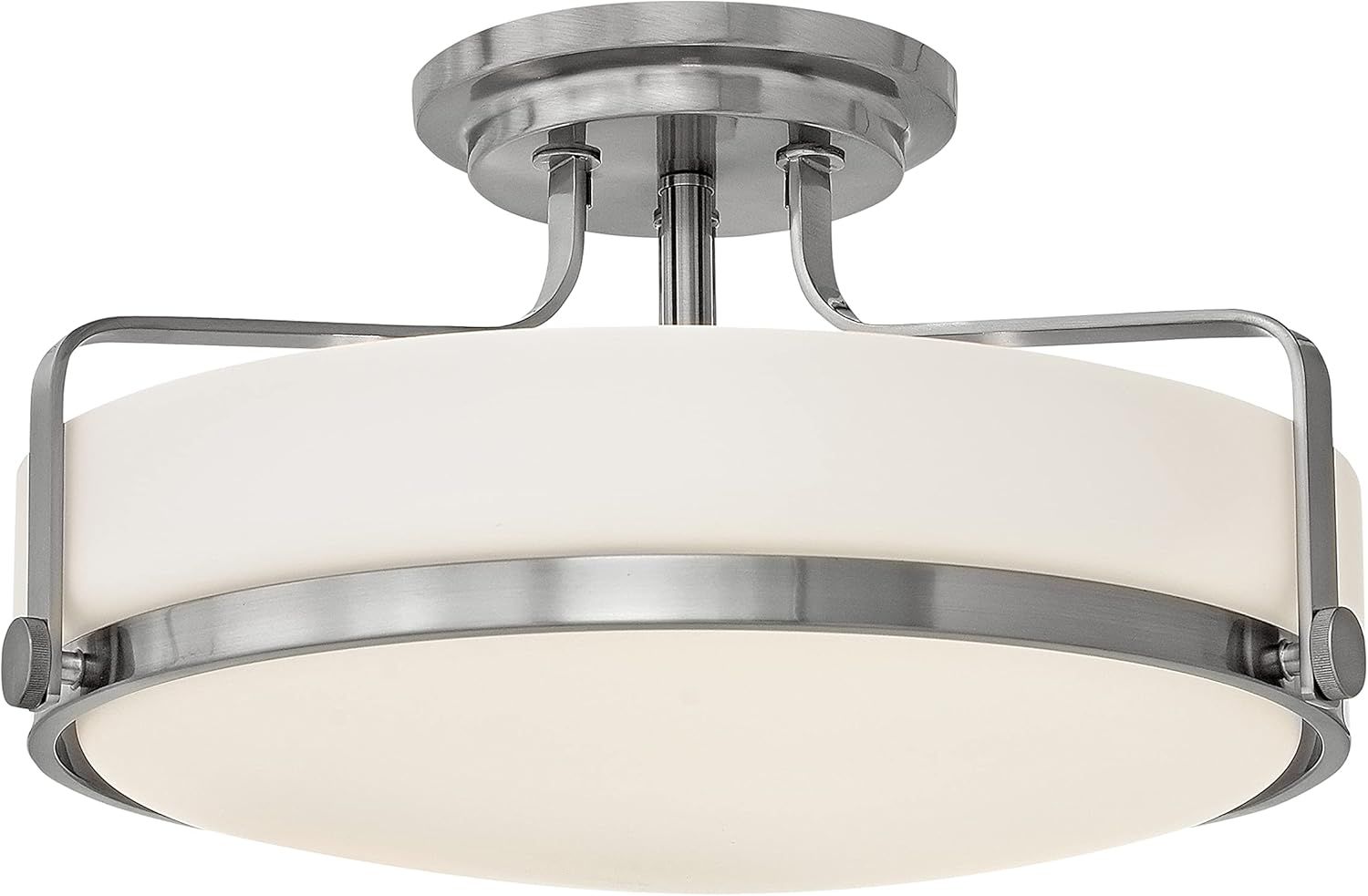 Harper 18" Brushed Nickel Semi-Flush Mount with Etched Opal Glass