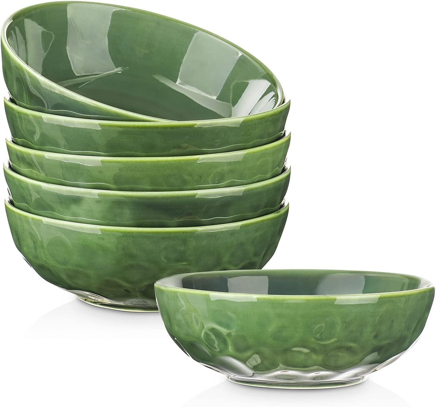 Green Porcelain Microwave Safe Salad and Soup Bowls Set