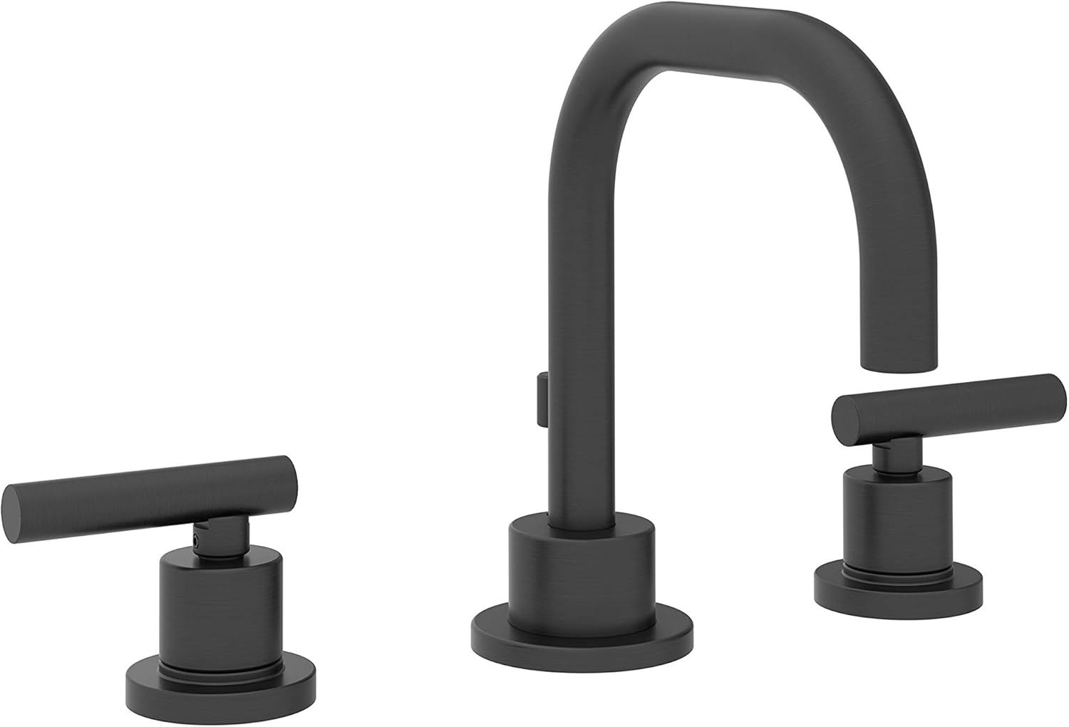 Matte Black Widespread Two-Handle Bathroom Faucet with Metal Drain