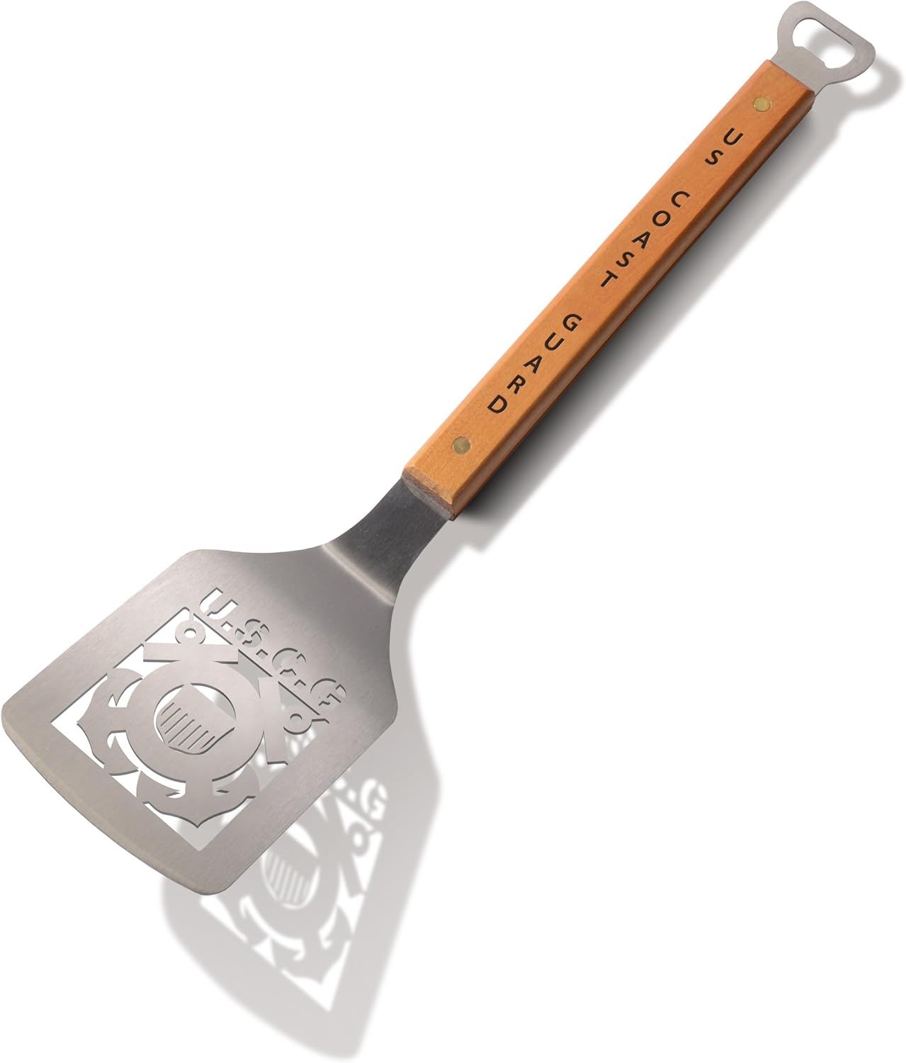 US Coast Guard Stainless Steel Grilling Spatula with Maple Handle