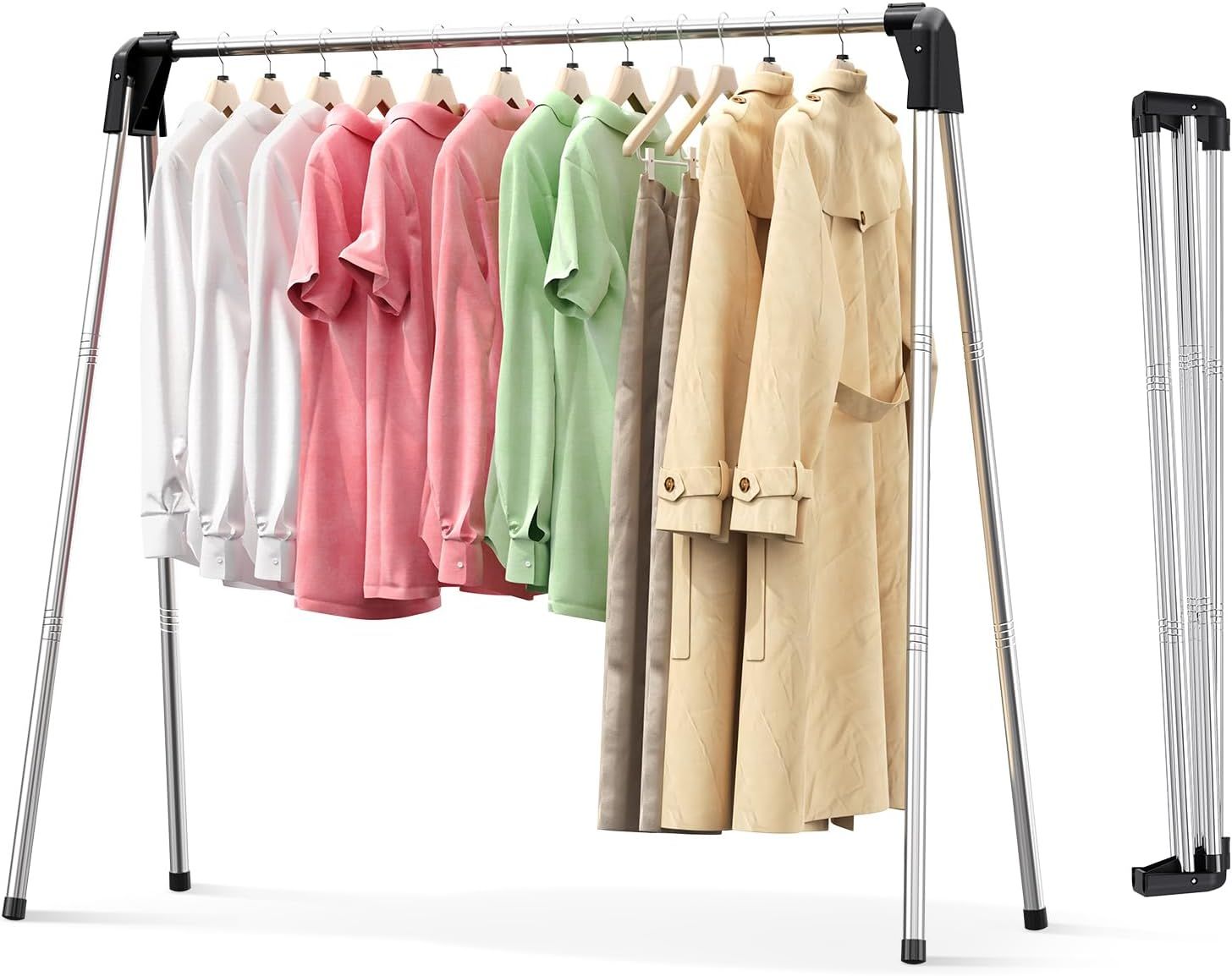 Stainless Steel Collapsible Clothes Drying Rack with Plastic Caps