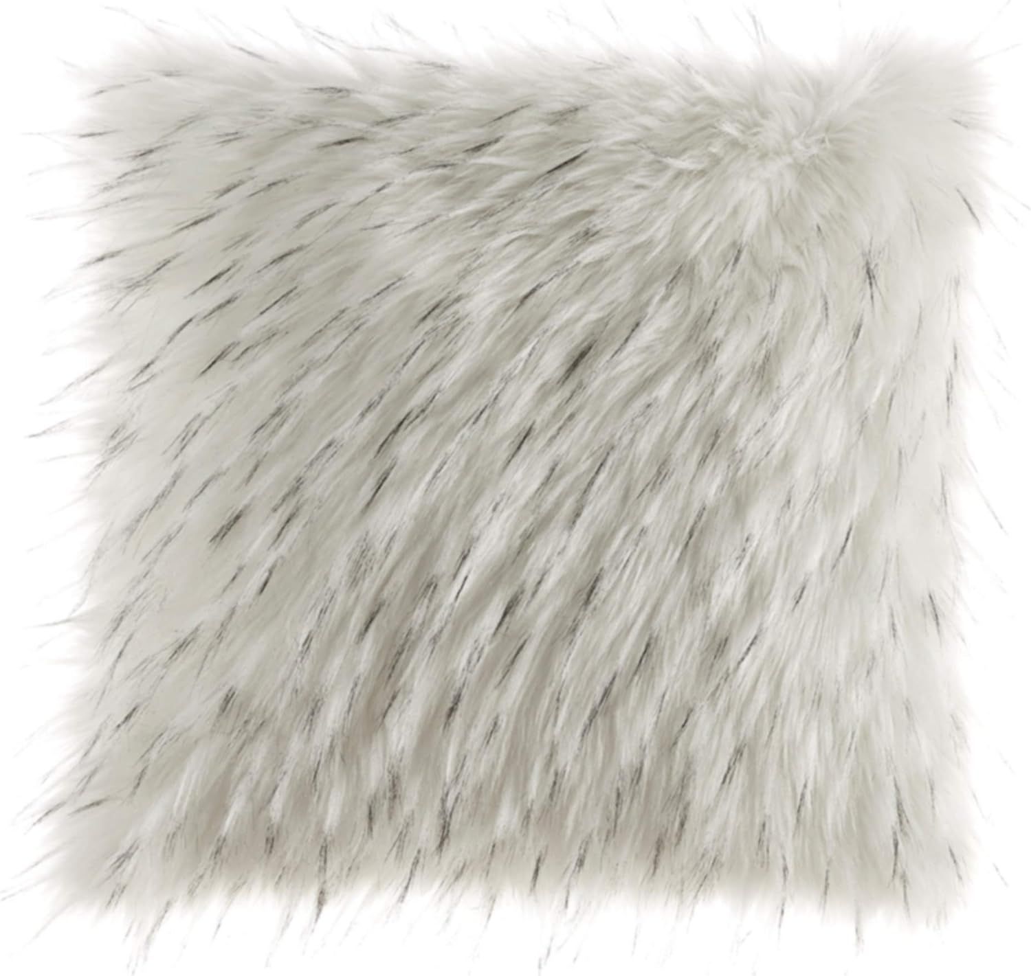 White Faux Fur 20'' Square Accent Pillow