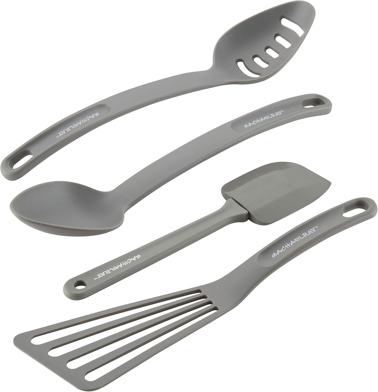 Gray Silicone and Nylon 4-Piece Kitchen Tool Set