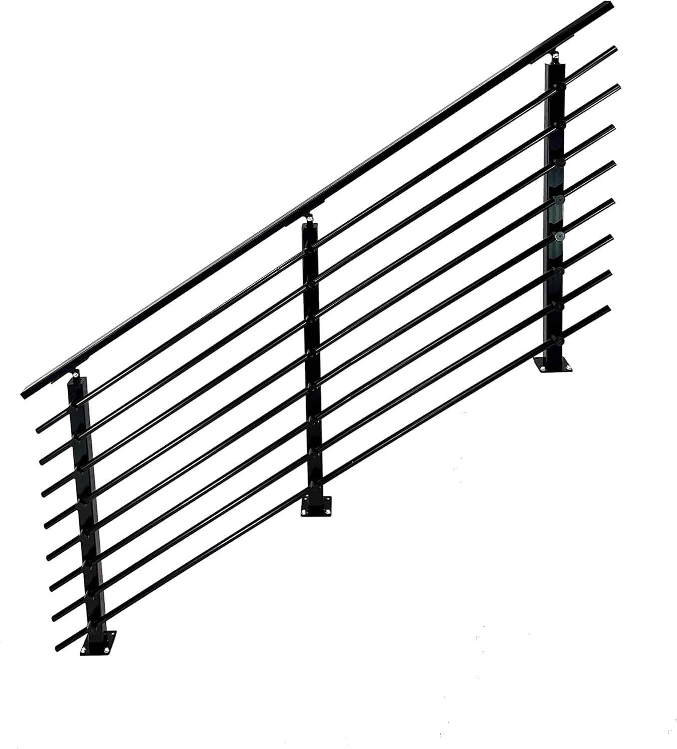 Adjustable Black Aluminum and Steel Banister Railing Kit