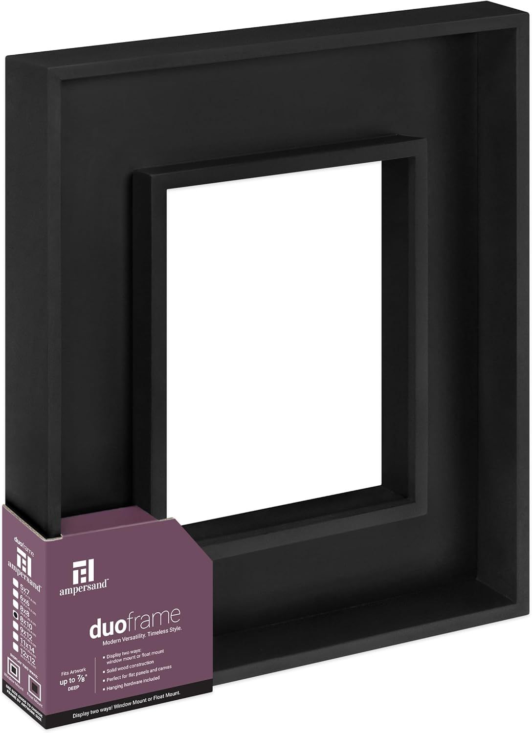 Black Modern Wood Floating Wall Picture Frame