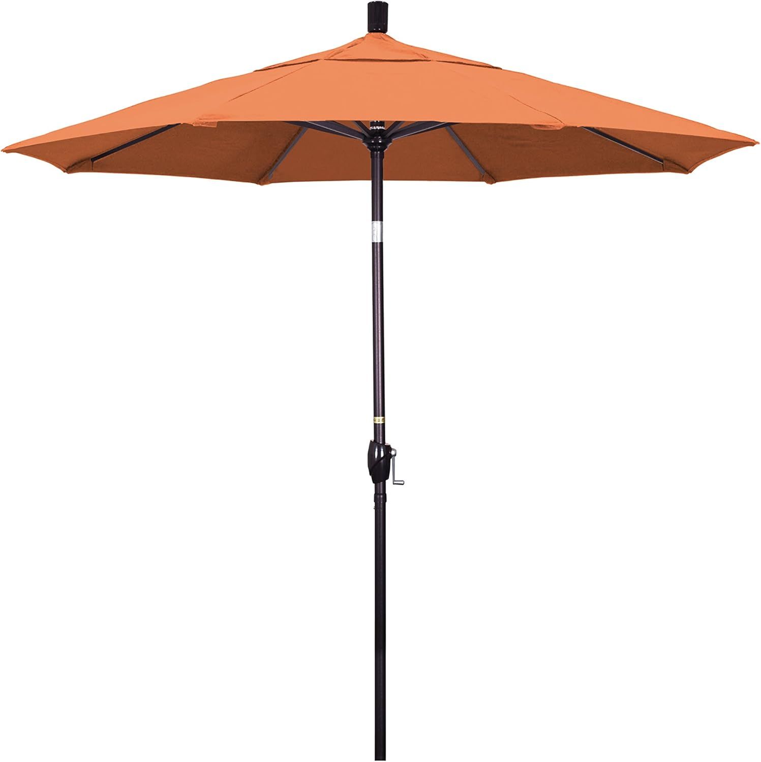 7.5 ft. Orange Canvas Octagonal Patio Umbrella with Black Aluminum Pole