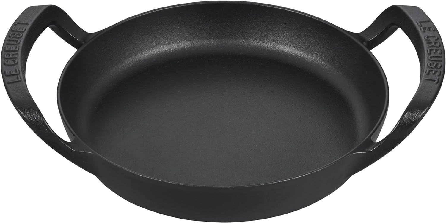 10" Black Enameled Cast Iron Skillet with Raised Handles