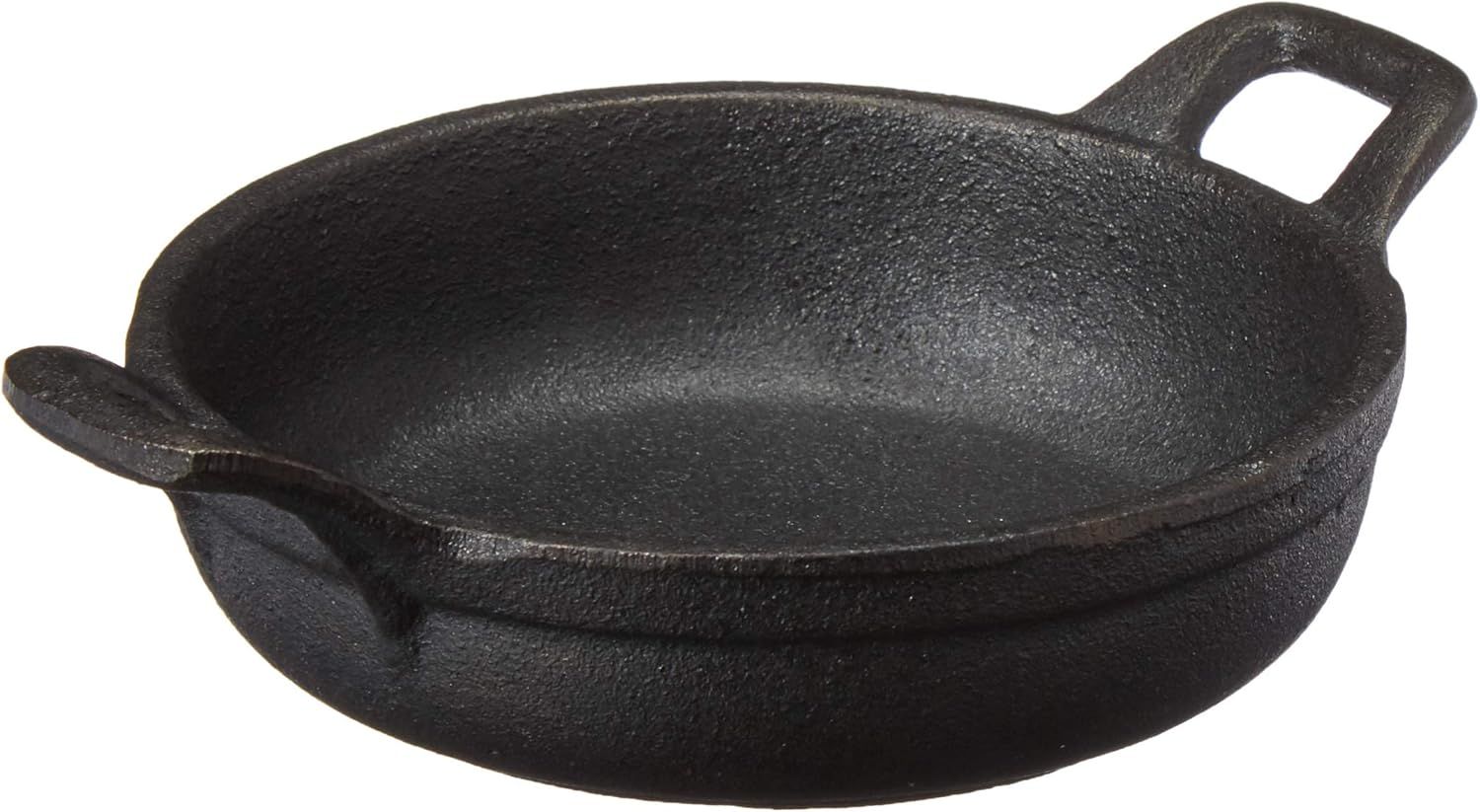 Elegant Black Cast Iron 8 oz Round Mini Server