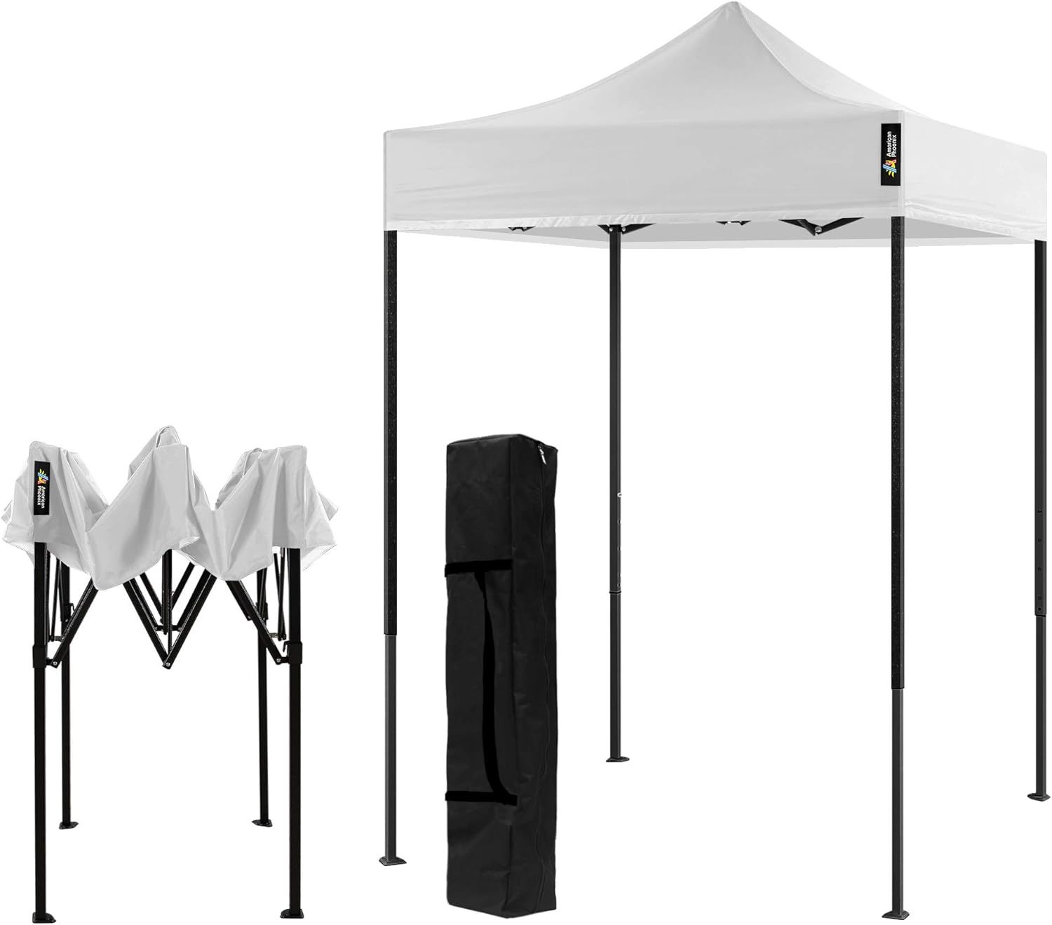 White 5x5 Portable Waterproof Alloy Steel Canopy Tent