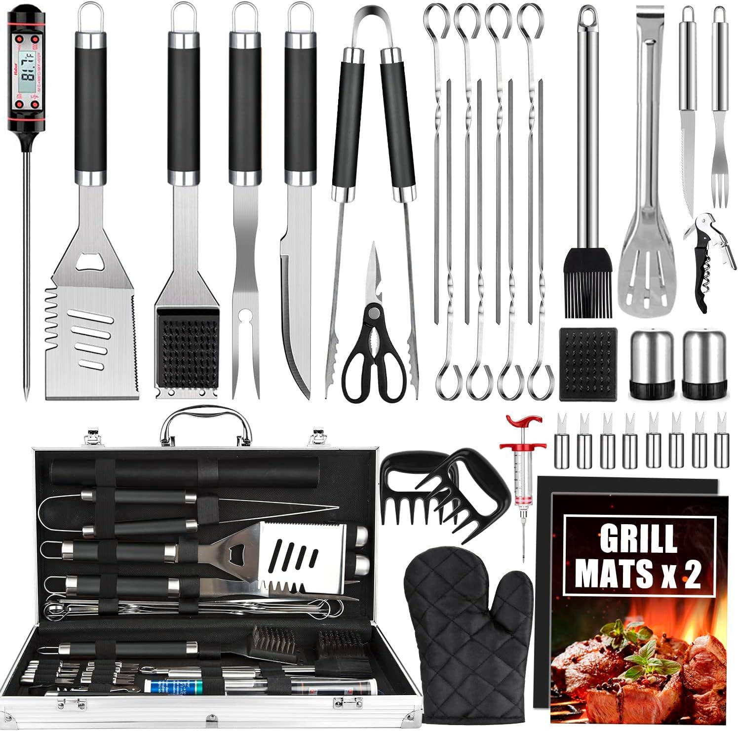 38-Piece Stainless Steel BBQ Grill Tool Set with Aluminum Case