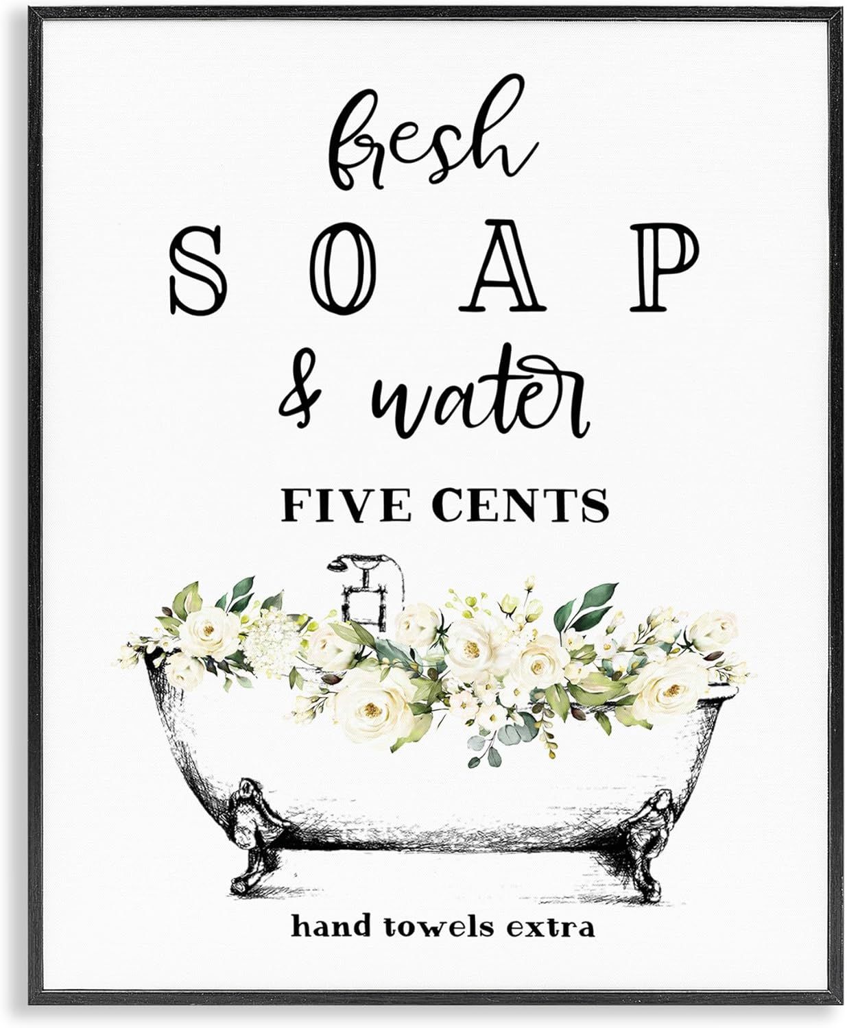 Fresh Soap and Water Floral Bathtub Canvas Print