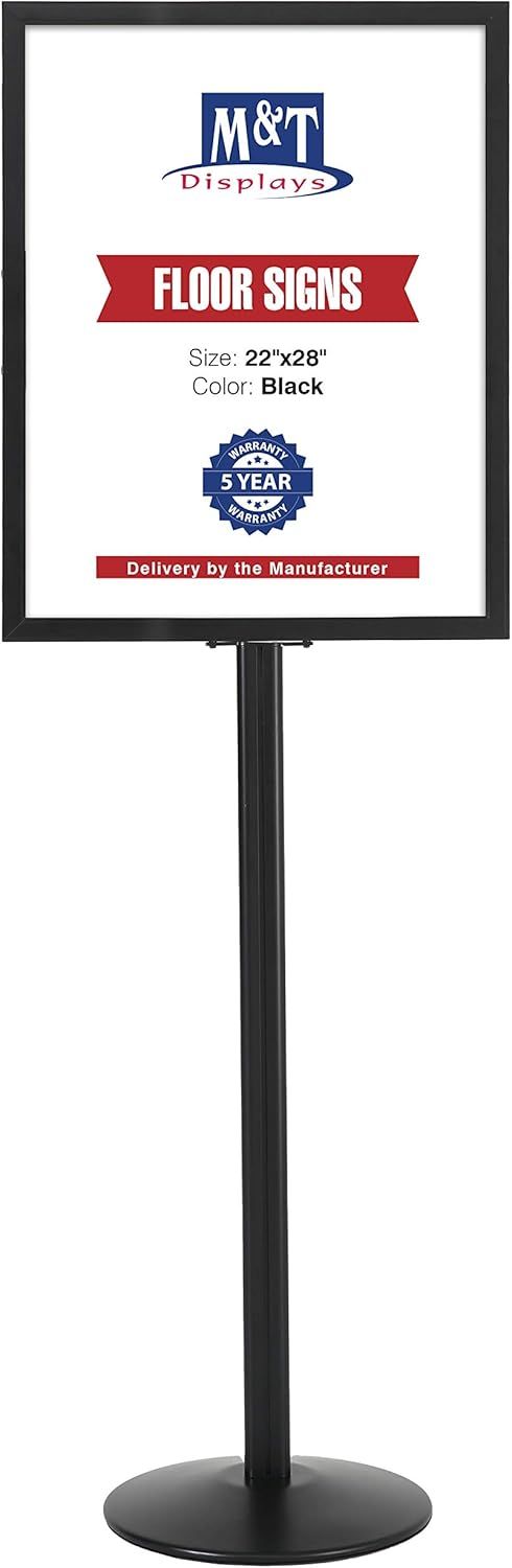 Black Aluminum Floor Standing Double-Sided 22x28 Inch Poster Frame