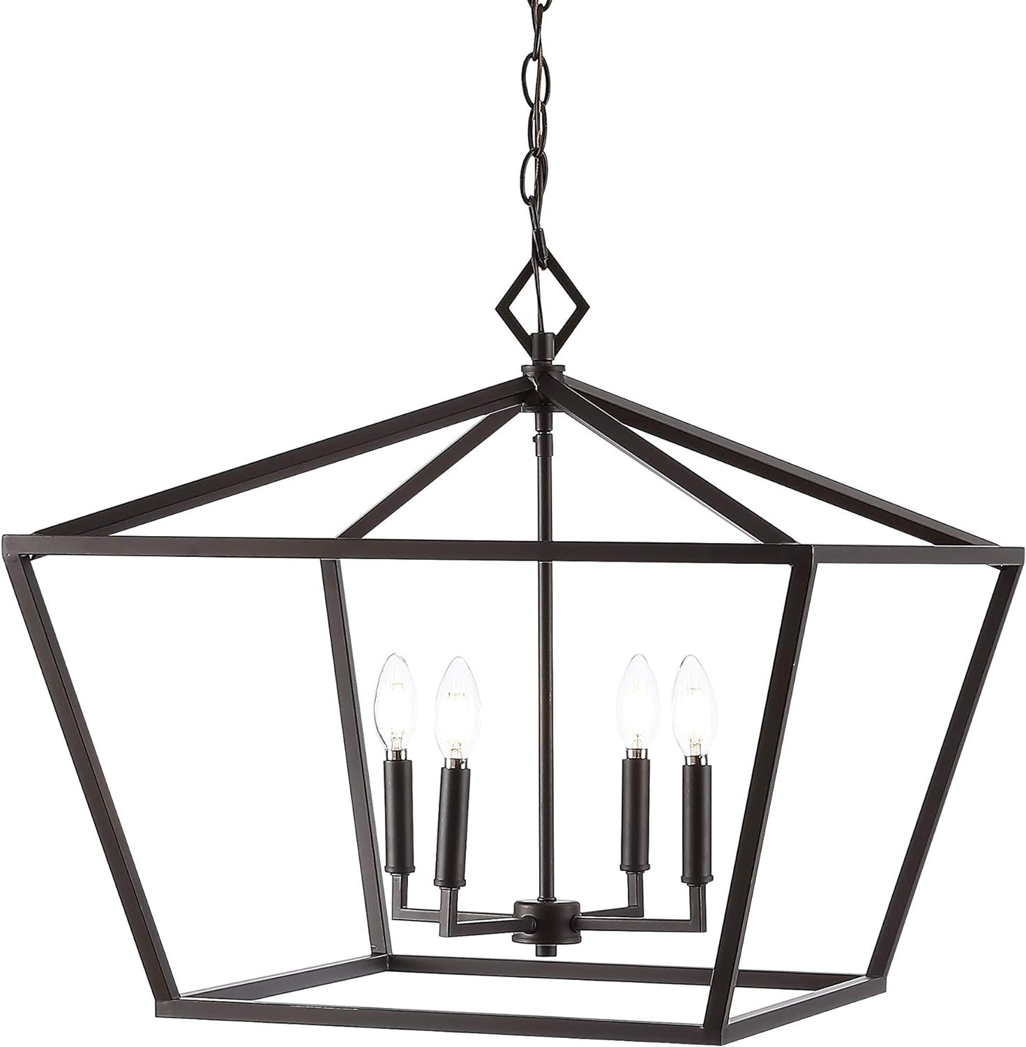 Gatsby Adjustable 98" Rustic Iron LED Lantern Pendant in Oil-Rubbed Bronze