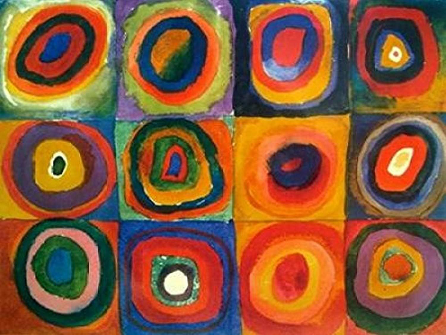 Vibrant Concentric Circles Art Print on Heavy Stock Paper, 11" x 14"