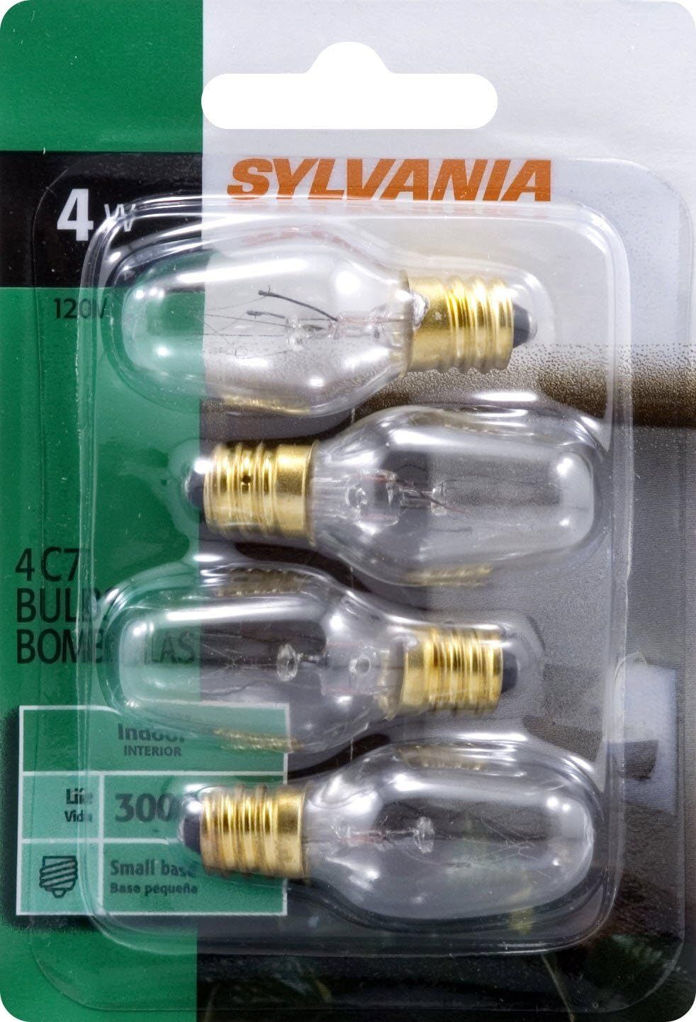 Clear C7 Incandescent Dimmable Light Bulbs, 4-Pack