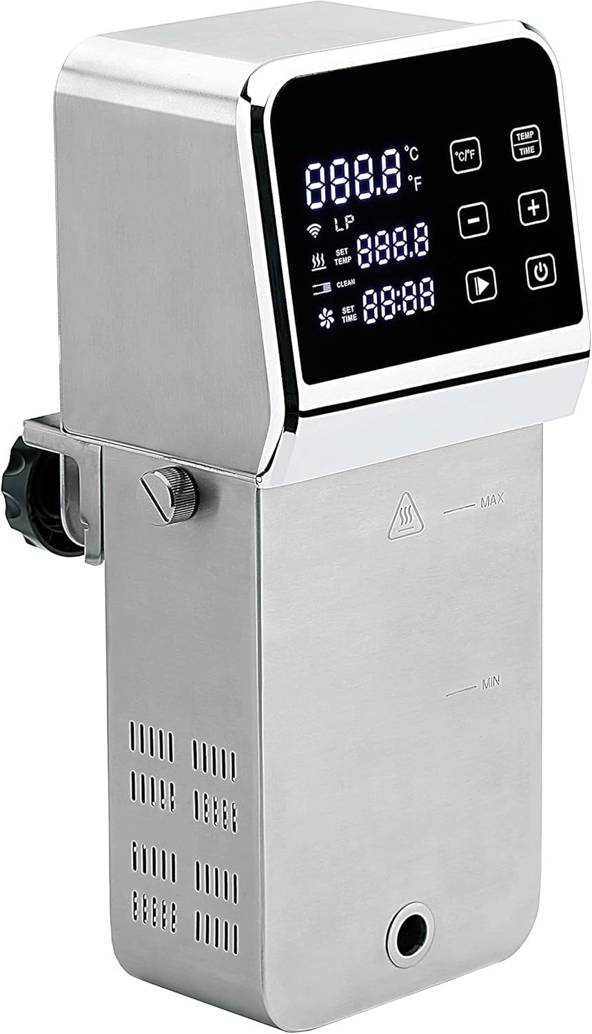 Stainless Steel Wi-Fi Sous Vide Immersion Circulator with Touch Panel