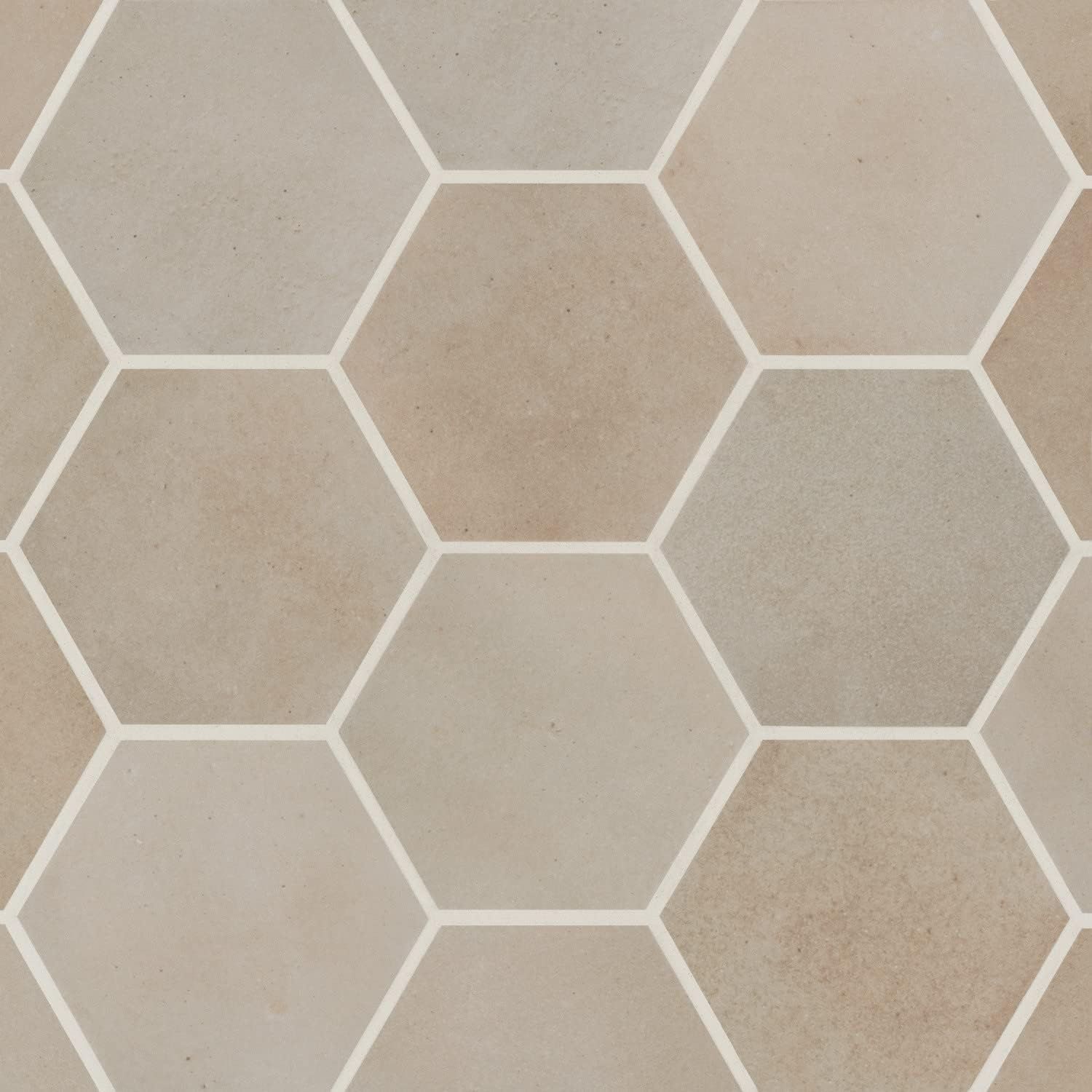 Celine 4" Taupe Matte Hexagon Porcelain Tile