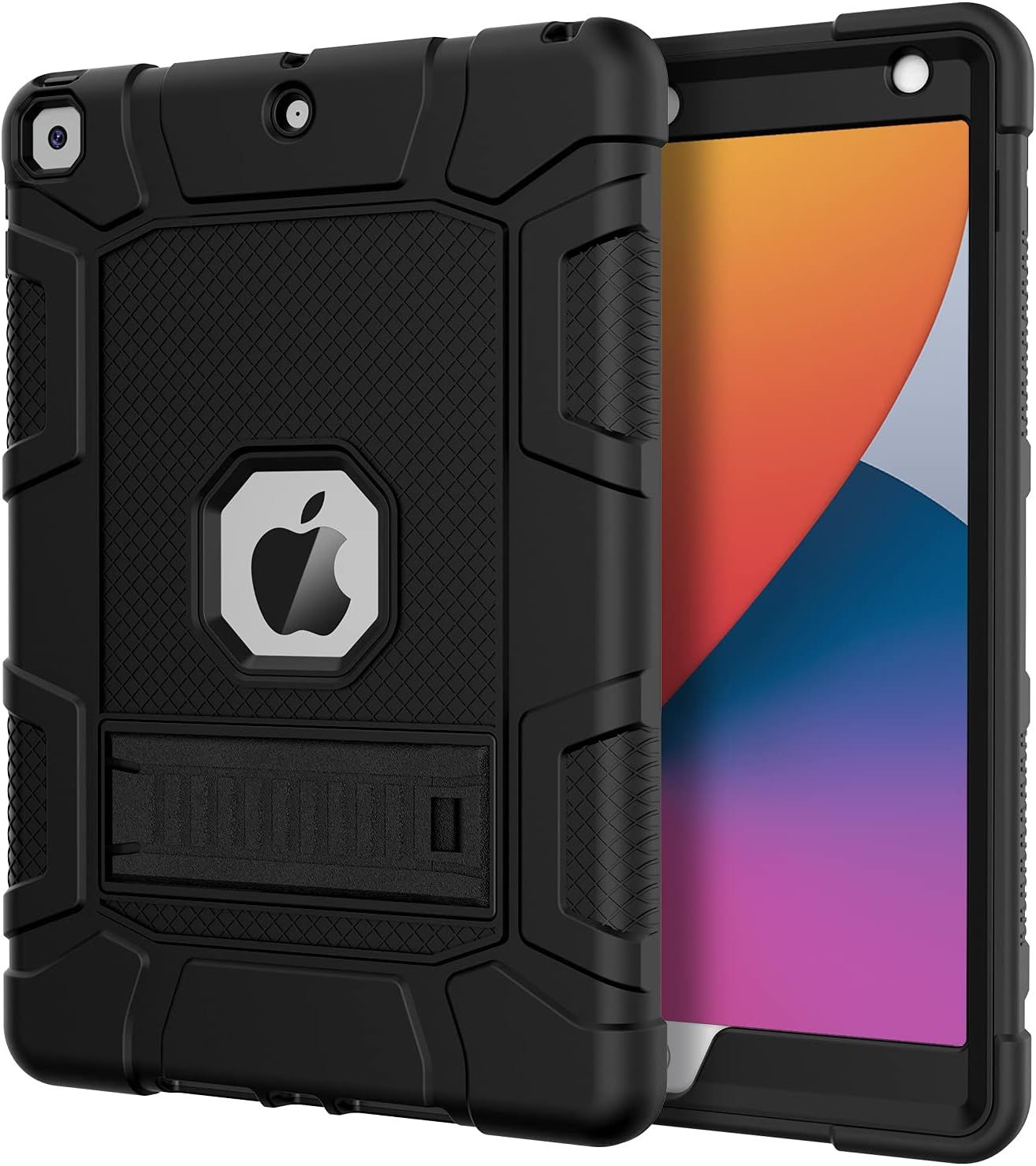 Black Heavy Duty Shockproof Case for iPad 10.2 Inch