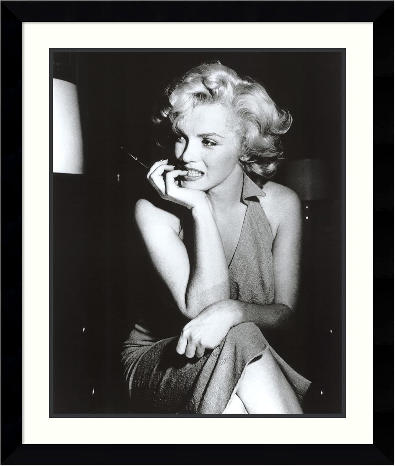 Marilyn Monroe Black and White Framed Wall Art, 30 x 35"