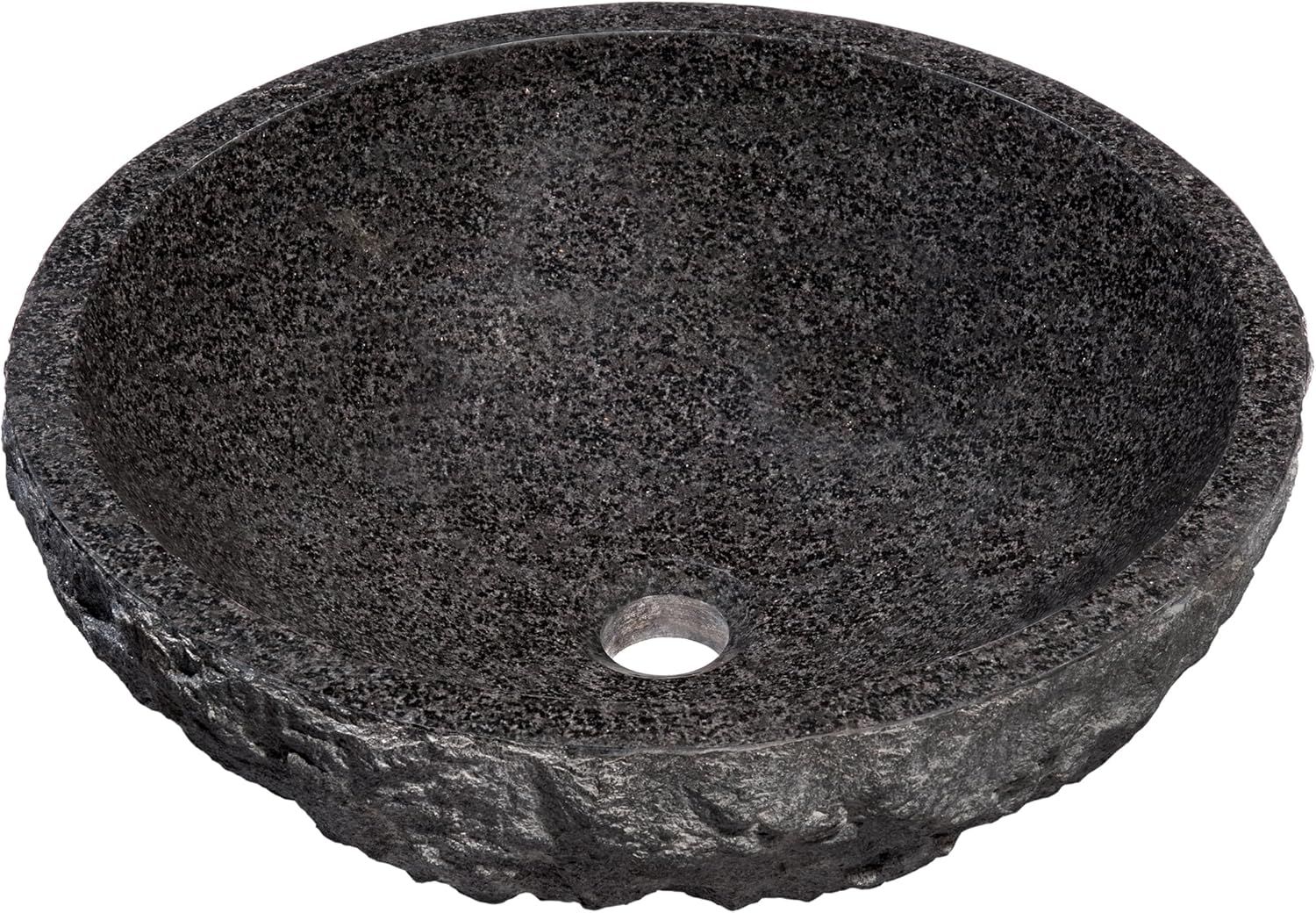 Round Black Granite Above-Counter Vessel Sink