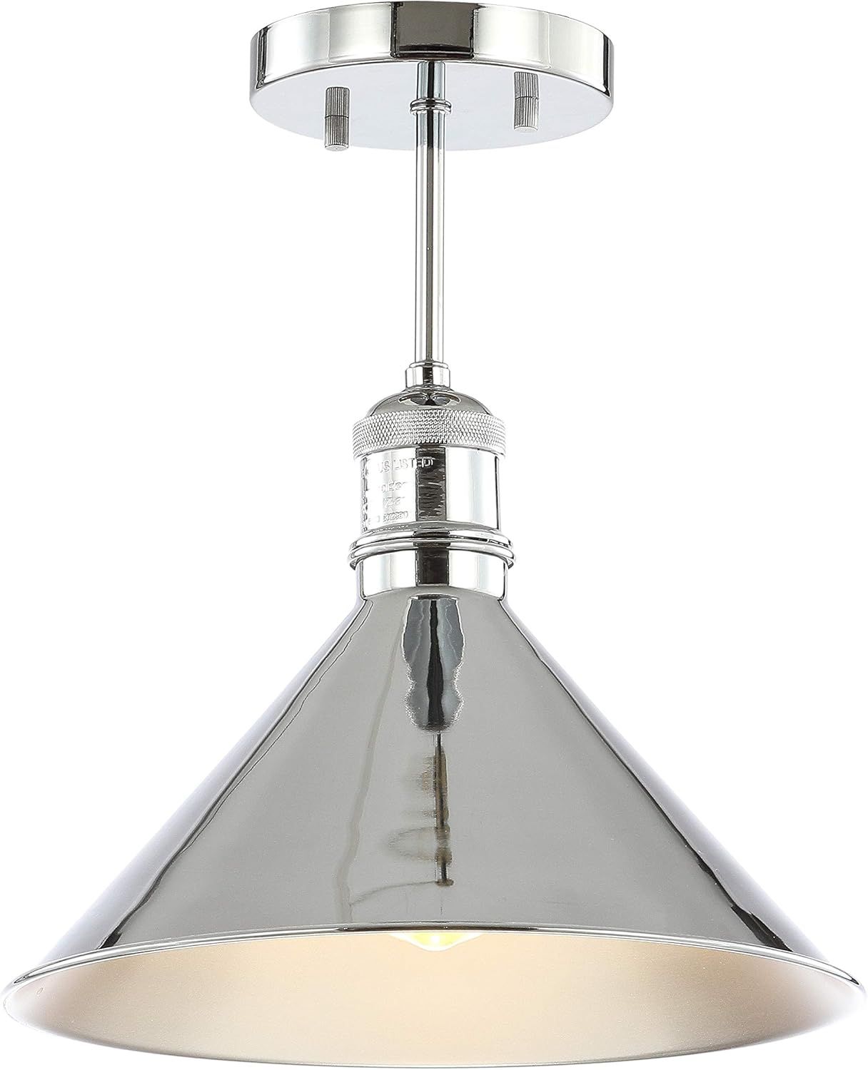 Nick 11" Chrome Metal LED Semi-Flush Mount Ceiling Light